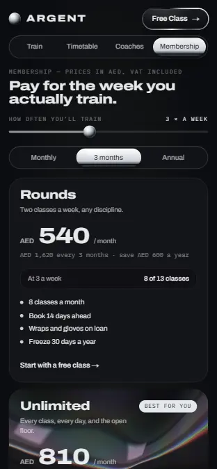 ARGENT — Membership, on a phone