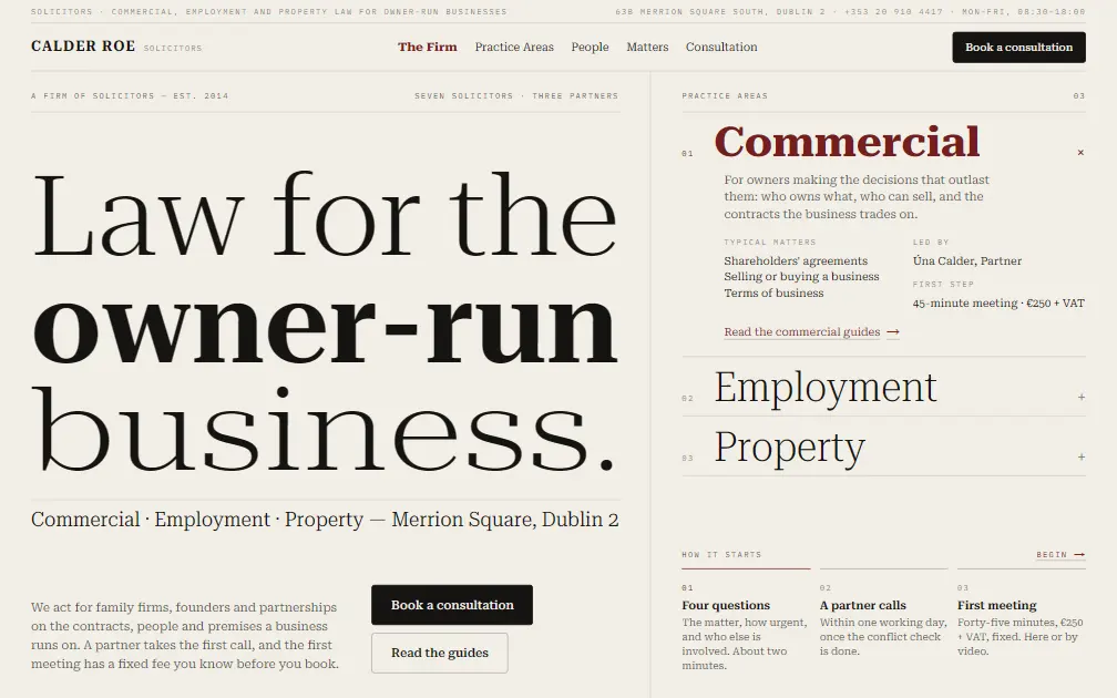CALDER ROE — an example law firm website