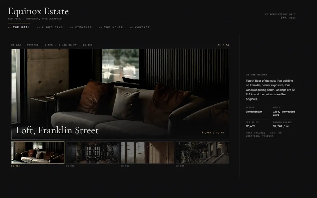EQUINOX — an example real estate website