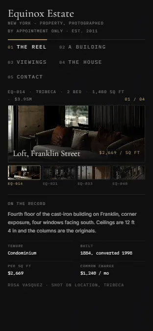 EQUINOX ESTATE — The Reel, on a phone