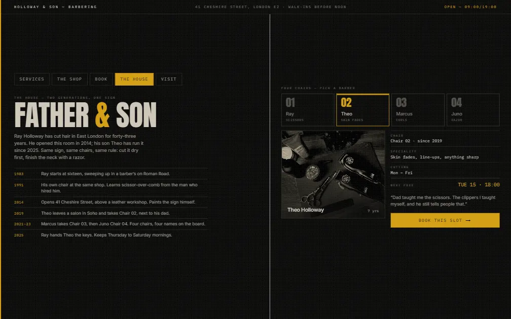 HOLLOWAY & SON — The House page