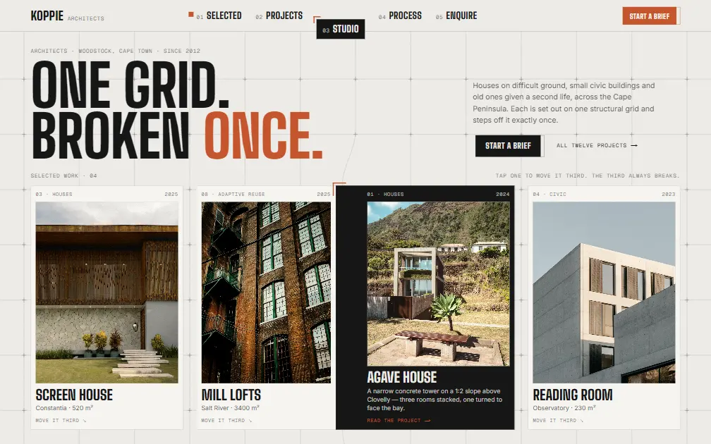 KOPPIE — an example architecture website