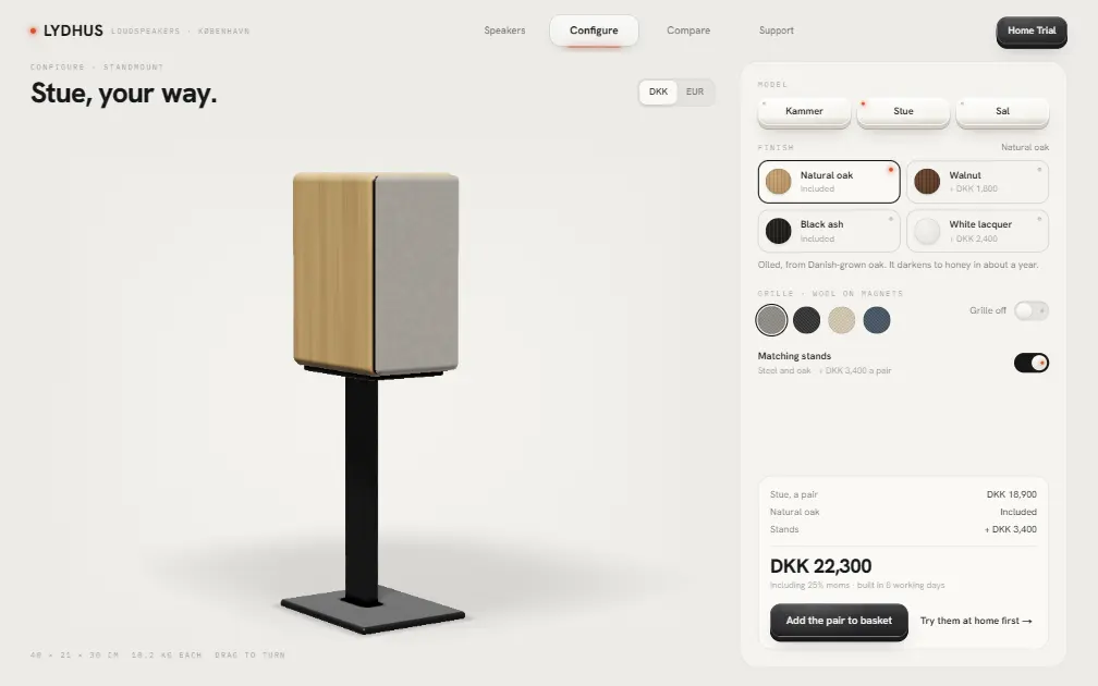 LYDHUS — Configure page