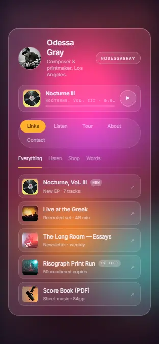 ODESSA GRAY — Links, on a phone