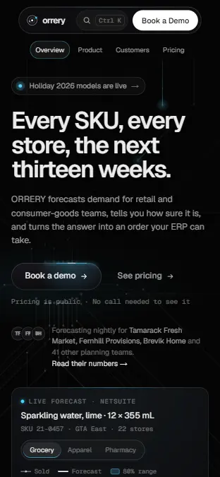 ORRERY — Overview, on a phone