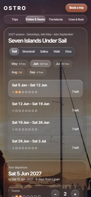 OSTRO — Dates & Seats, on a phone