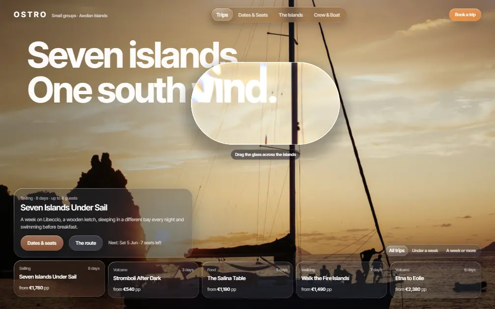 OSTRO — an example tour operator website