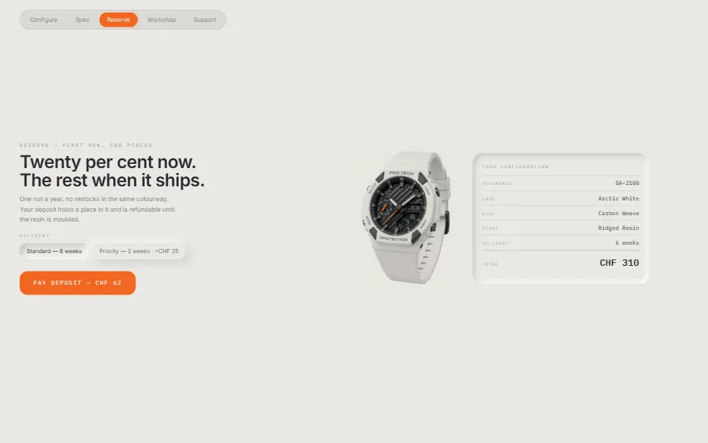 PRO.TECH — Reserve page