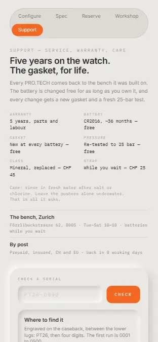 PRO.TECH — Support, on a phone