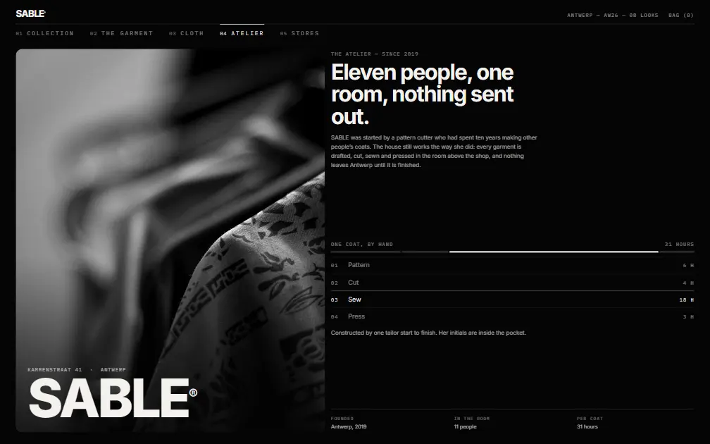 SABLE — Atelier page