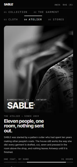 SABLE — Atelier, on a phone
