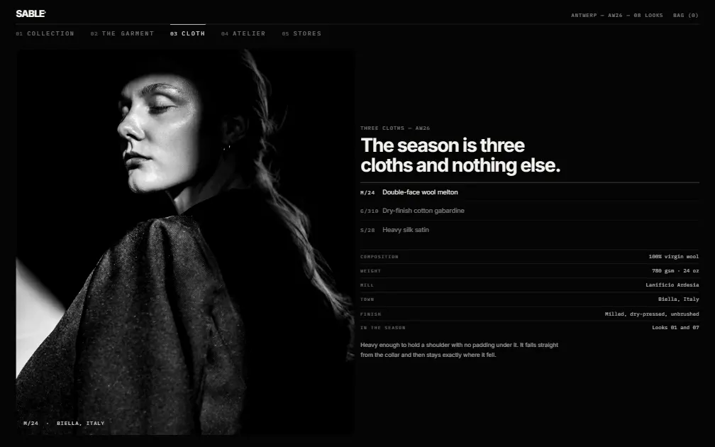 SABLE — Cloth page