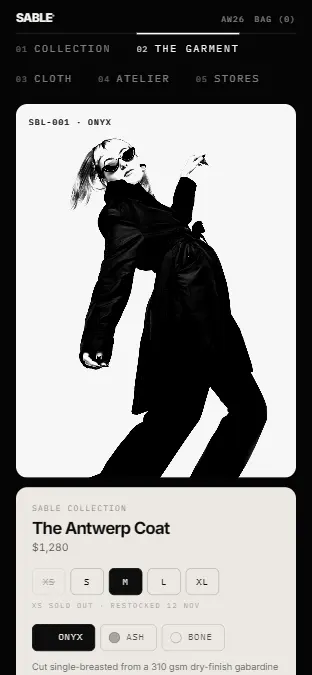 SABLE — The Garment, on a phone
