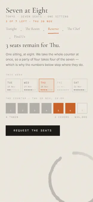SEVEN AT EIGHT — Reserve, on a phone