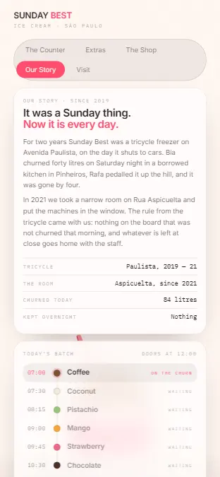 SUNDAY BEST — Our Story, on a phone